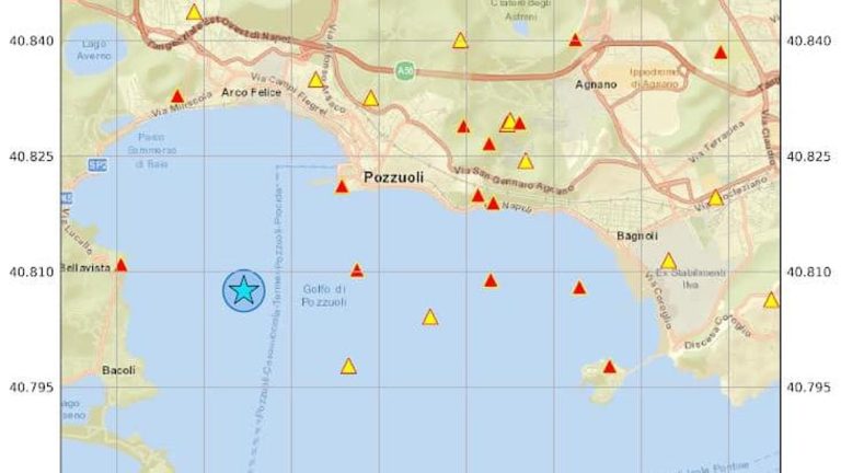 Campi Flegrei, terremoto di magnitudo 2.6: epicentro in mare