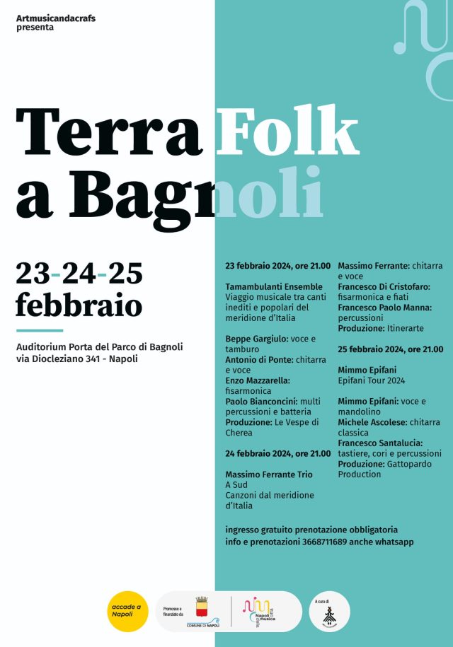 Terra Folk: concerti gratuiti a Napoli nell’Auditorium Porta del Parco di Bagnoli