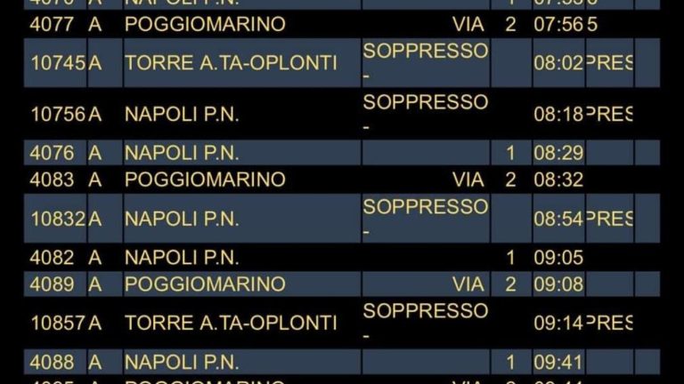 Circumvesuviana, lunedì nero con record di treni soppressi