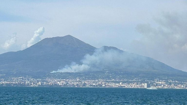 Vesuvio, nuovo incendio. Partito da Torre del Greco, le fiamme si estendono rapidamente: due famiglie già evacuate