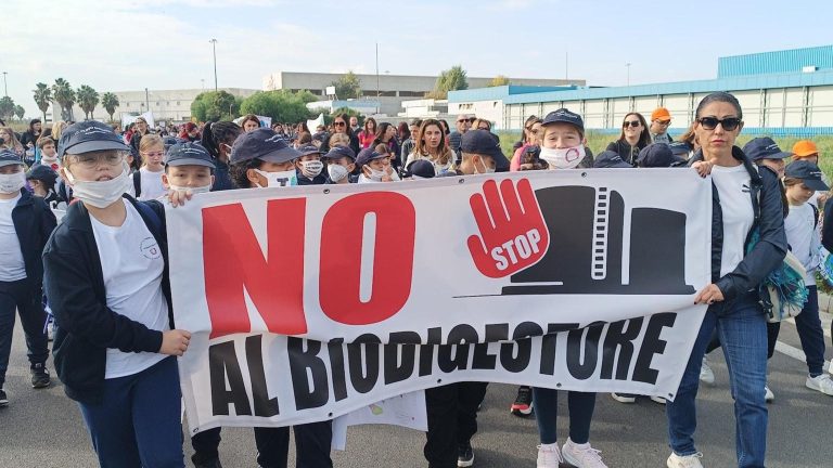 Gricignano di Aversa, migliaia di persone protestano contro il Biodigestore