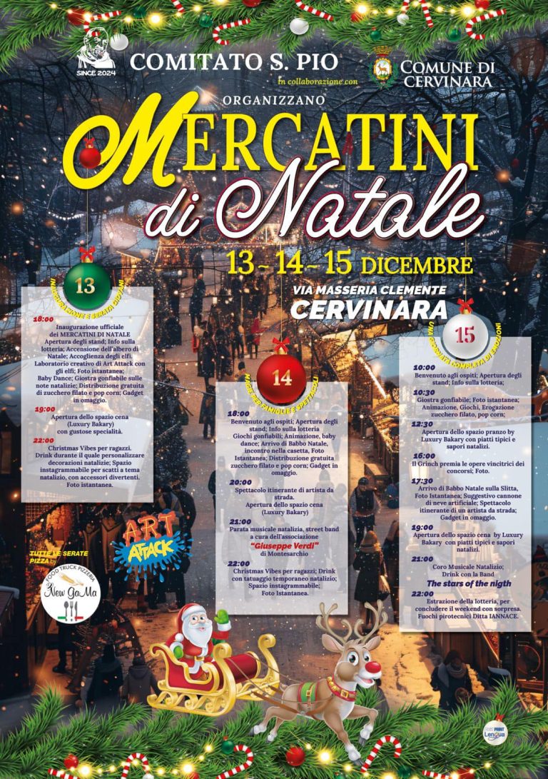 Mercatini di Natale nel borgo di Cervinara: 3 Giorni di Magia nel Parco del Partenio